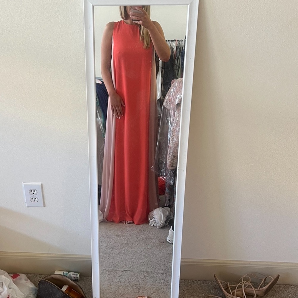 BCBG Formal / Gown / Maxi beige, hot pink, and orange